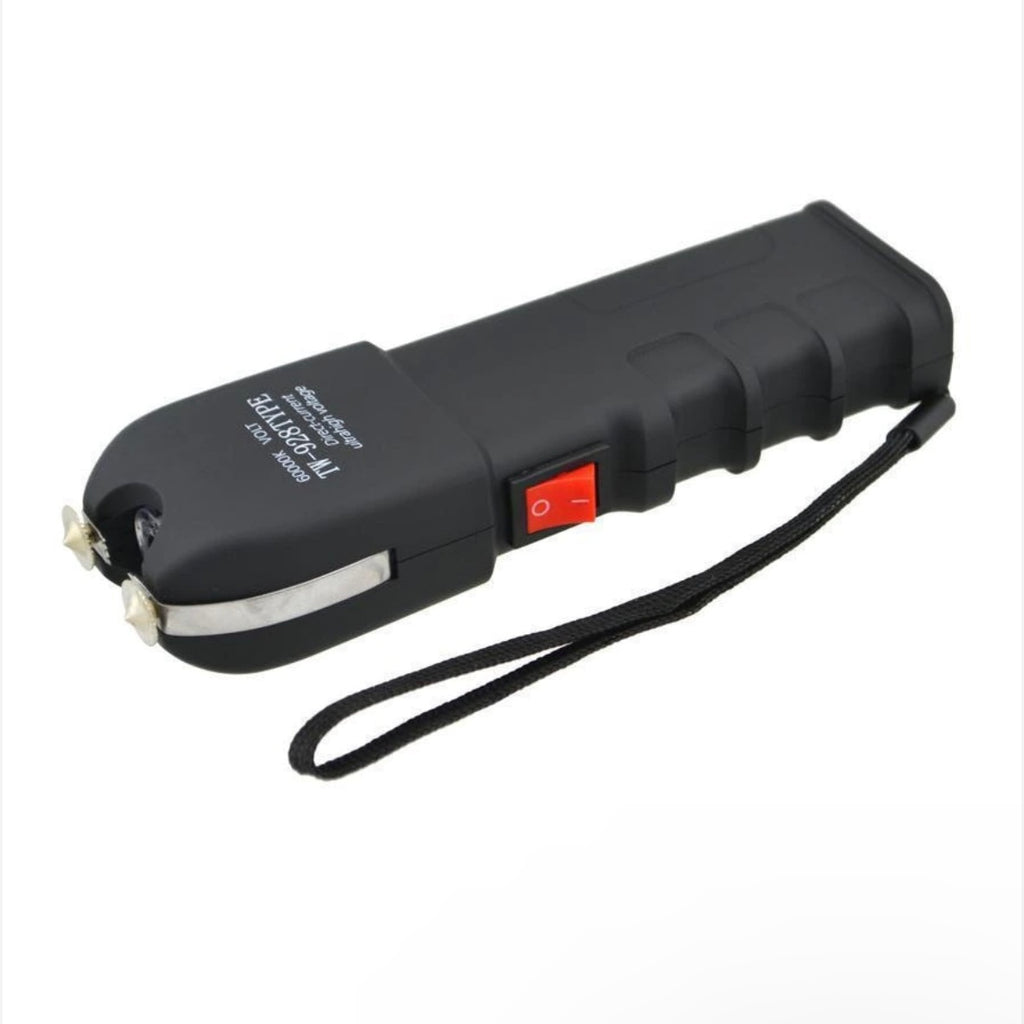 Electrosoc pentru Autoapărare cu Lanternă TW-928 + Spray Paralizant cu Piper NATO 60ml