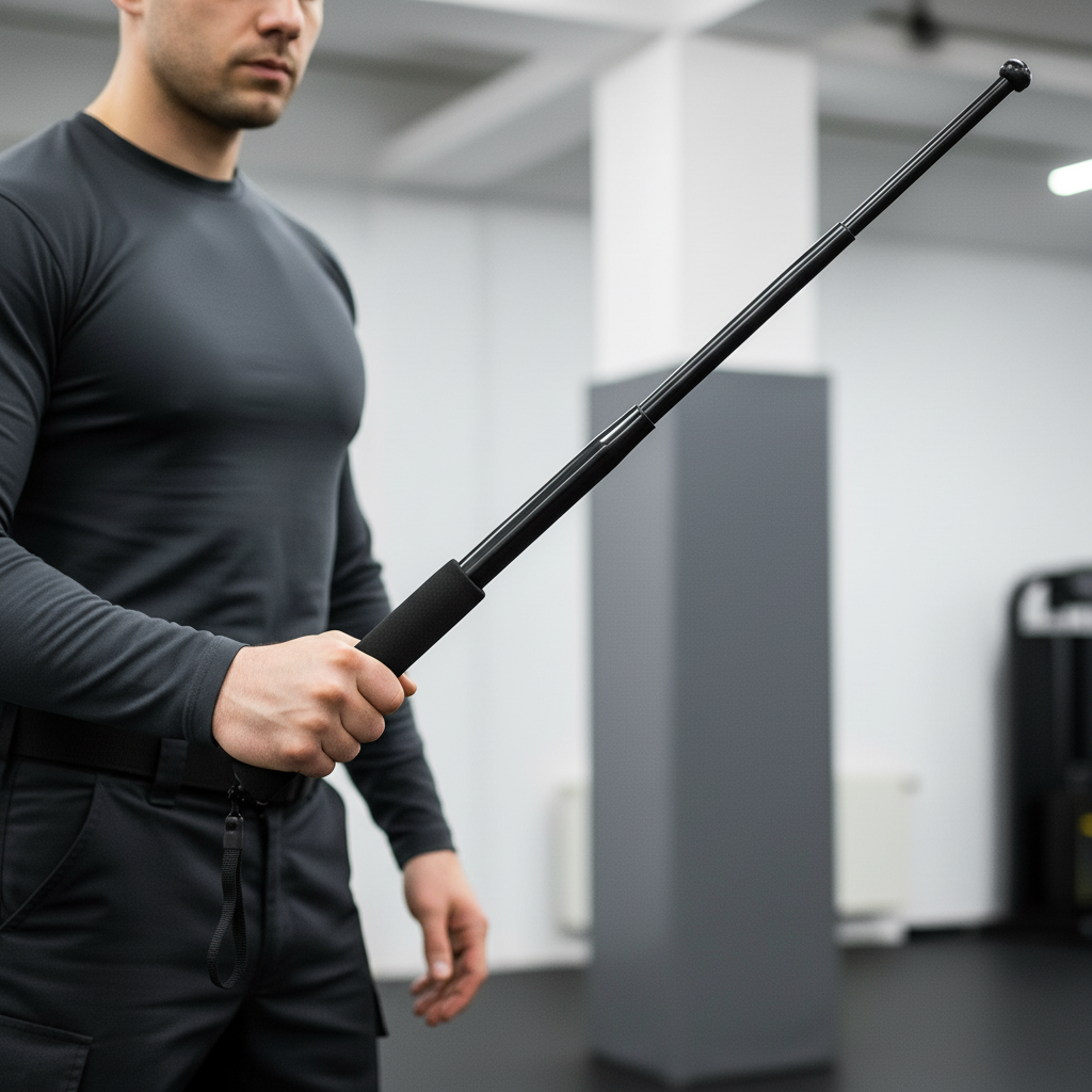 Baston telescopic profesional, 4 segmente, 65 cm, maner burete