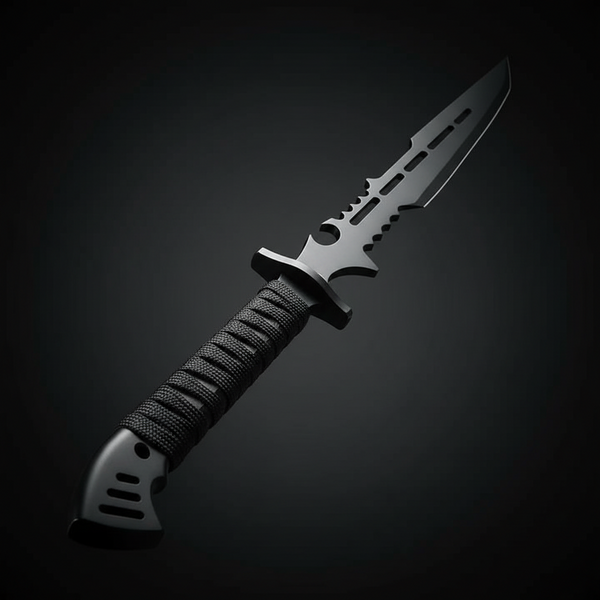 Sabie Tactică Neagră 60 cm - Oțel Rezistent cu Husă