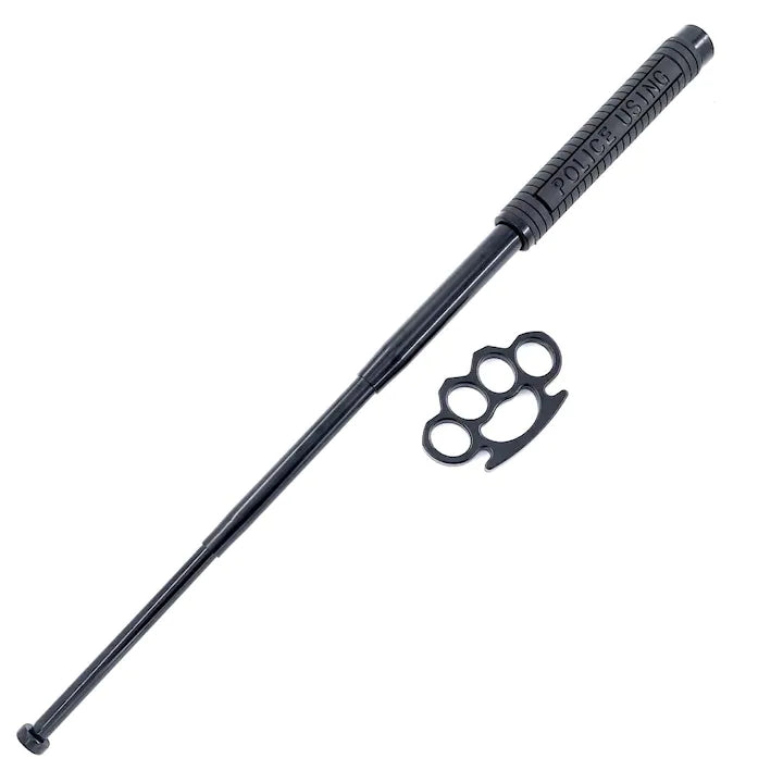 Set Autoapărare – Baston Telescopic Profesional 64cm + Rozetă Box