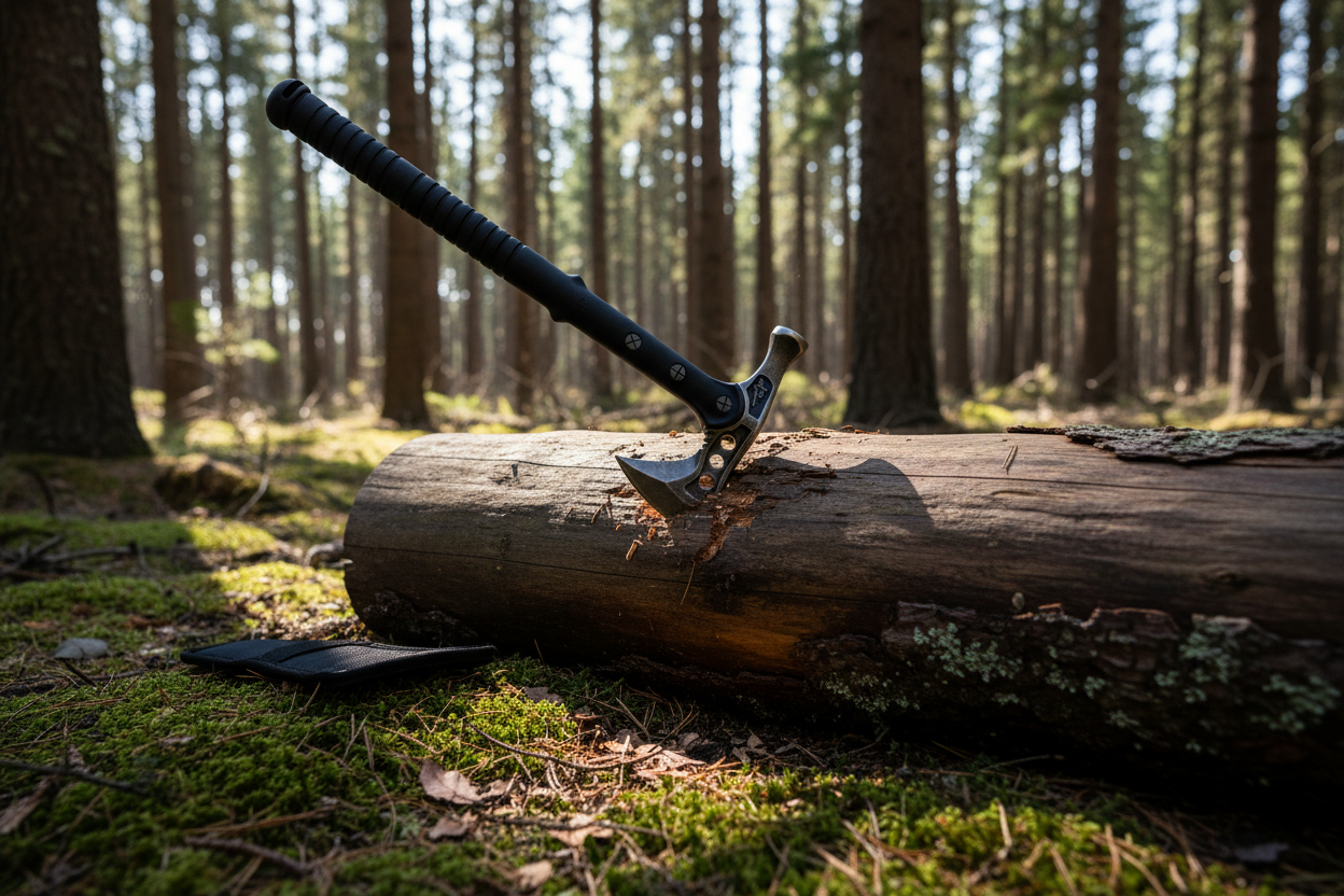 Topor Tactic Tomahawk - Oțel Inoxidabil, Mâner Polimer, 39 cm, Teacă